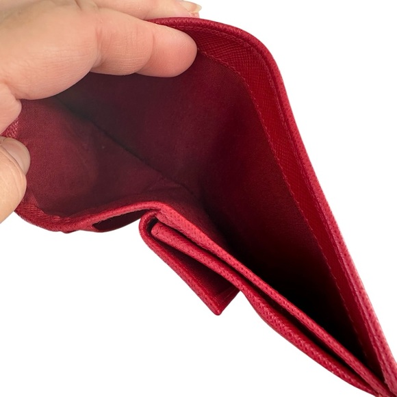 Authentic PRADA Red Saffiano Leather Trifold Wallet with Box & Cards - Picture 9 of 15